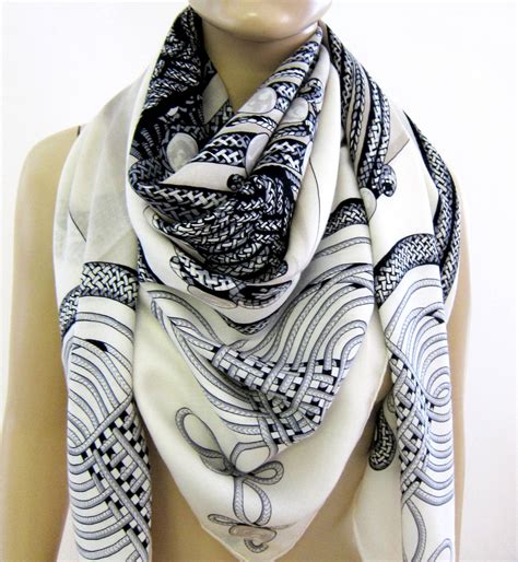 hermes cashmere silk shawl black white|hermes cashmere and silk scarf.